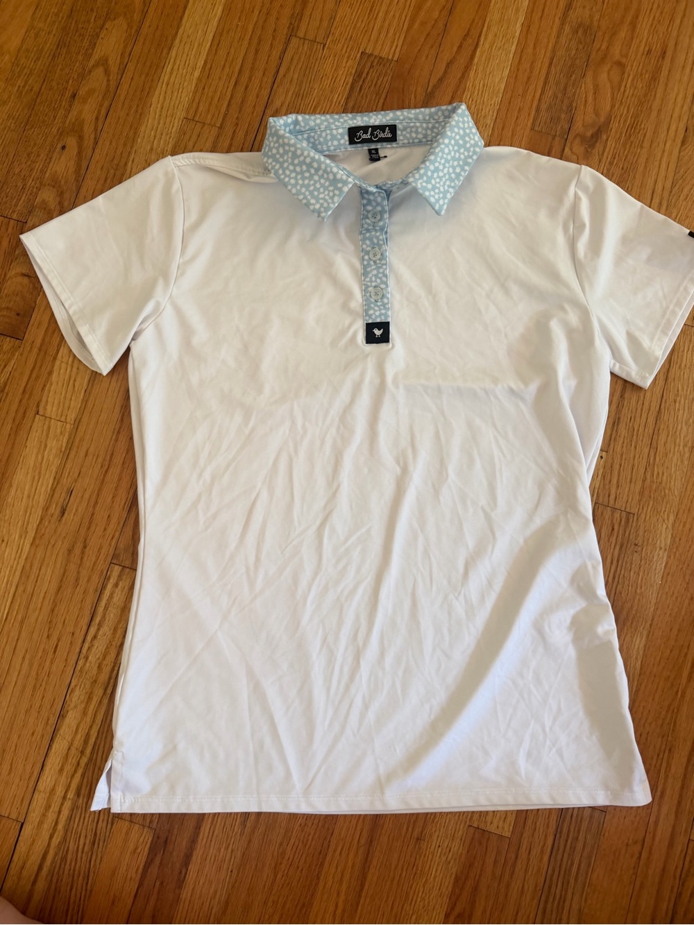 BAD BIRDIE Polo Shirt Womens XL Golf Short Sleeve White Outdoor Stretch